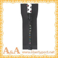 #5 fashion diamond zipper with diamond teeth and colored tape O/E A/L